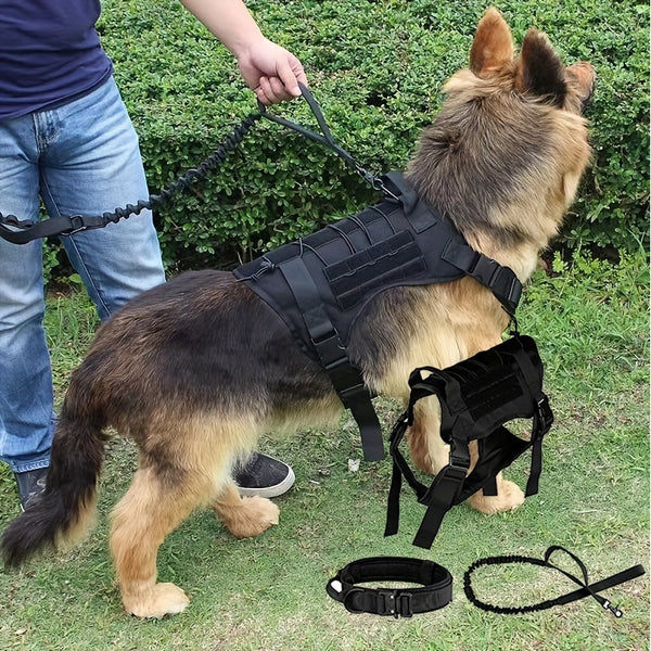 Tactical Dog Harness, Leash, and Vest Set