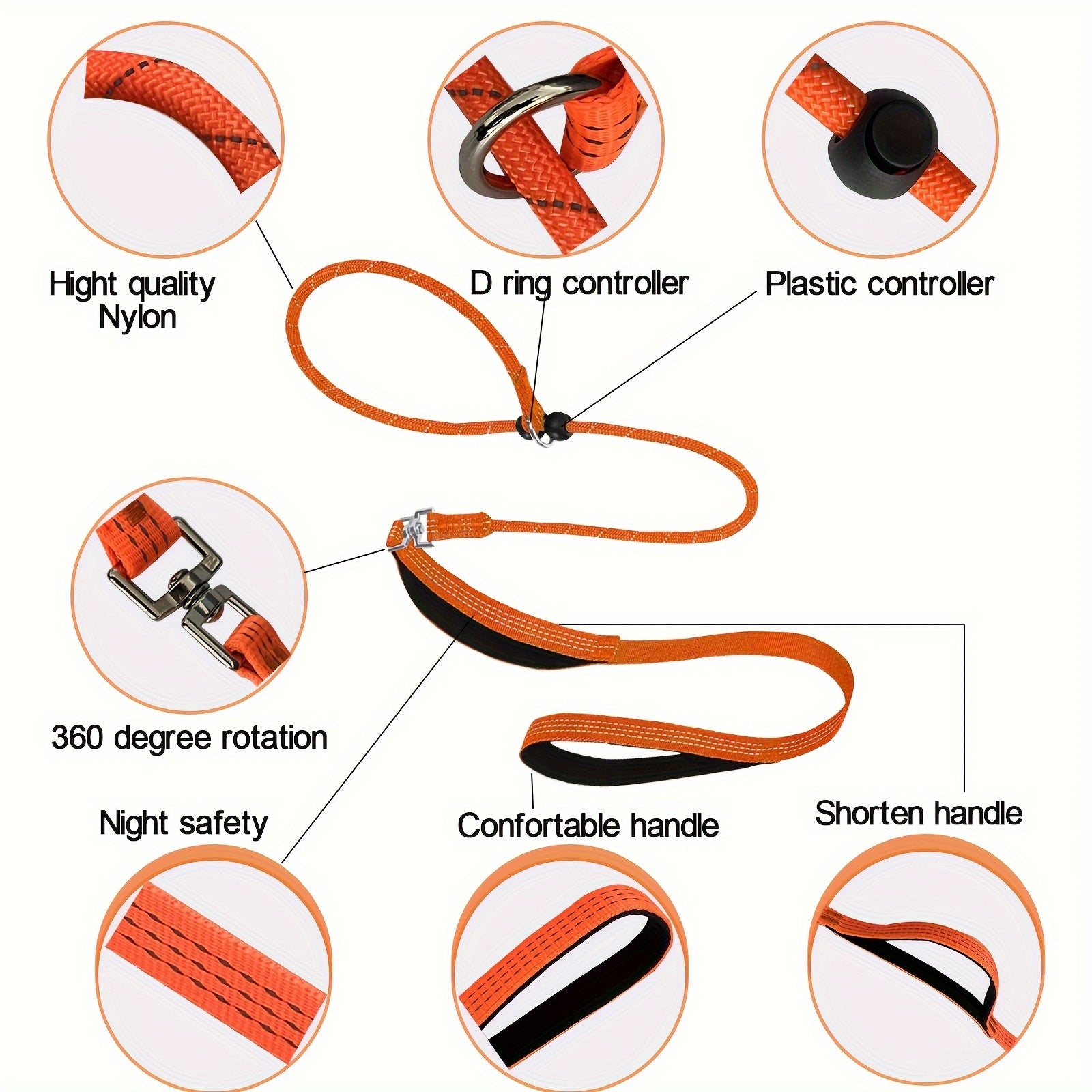 Adjustable Dog Leash and Collar Combo