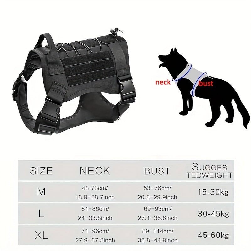 Tactical Dog Harness, Leash, and Vest Set