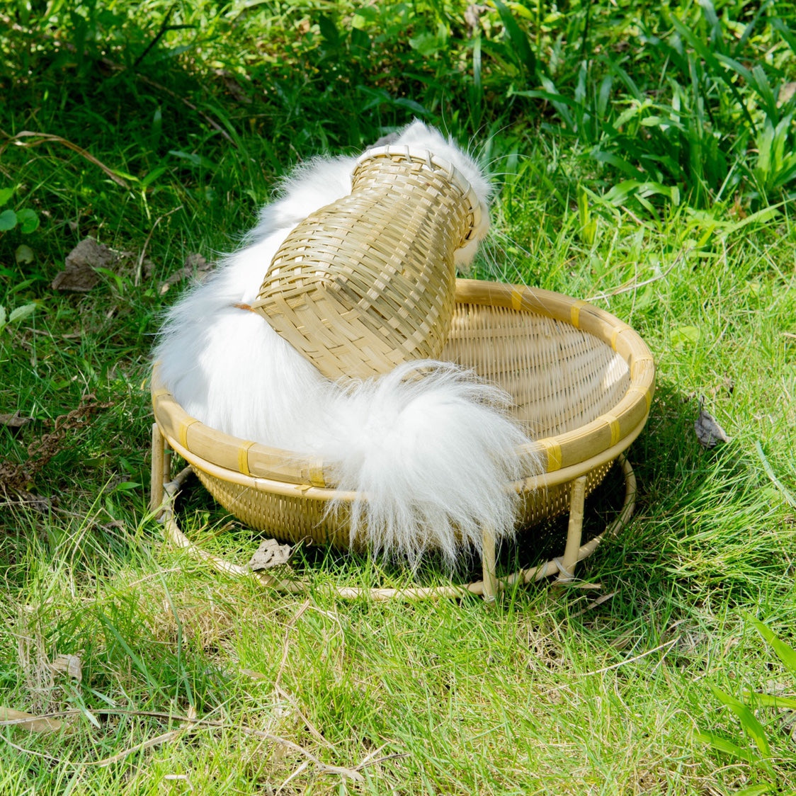 Handcrafted Bamboo Woven Cat Bed