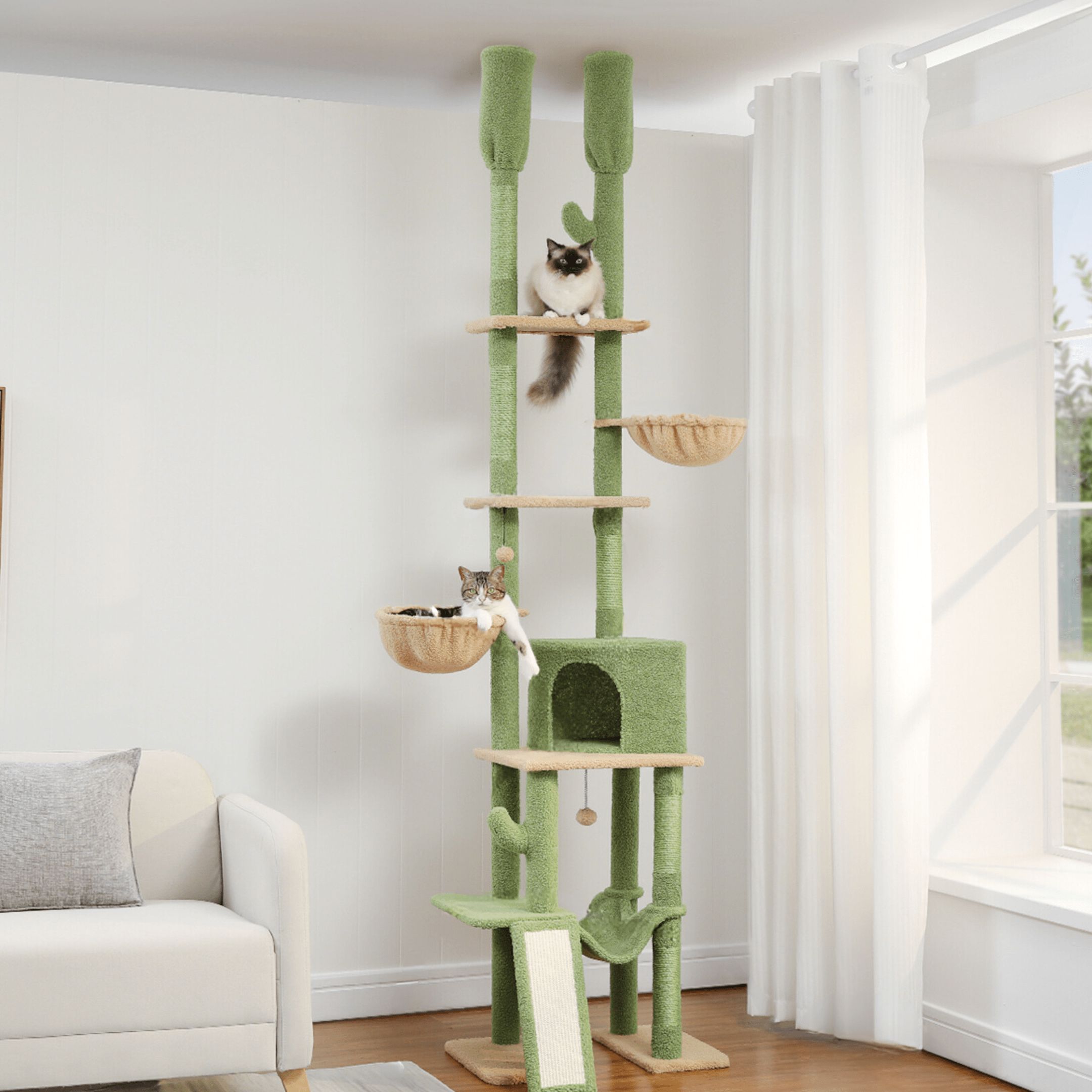 Floor-to-Ceiling Cactus Cat Tree