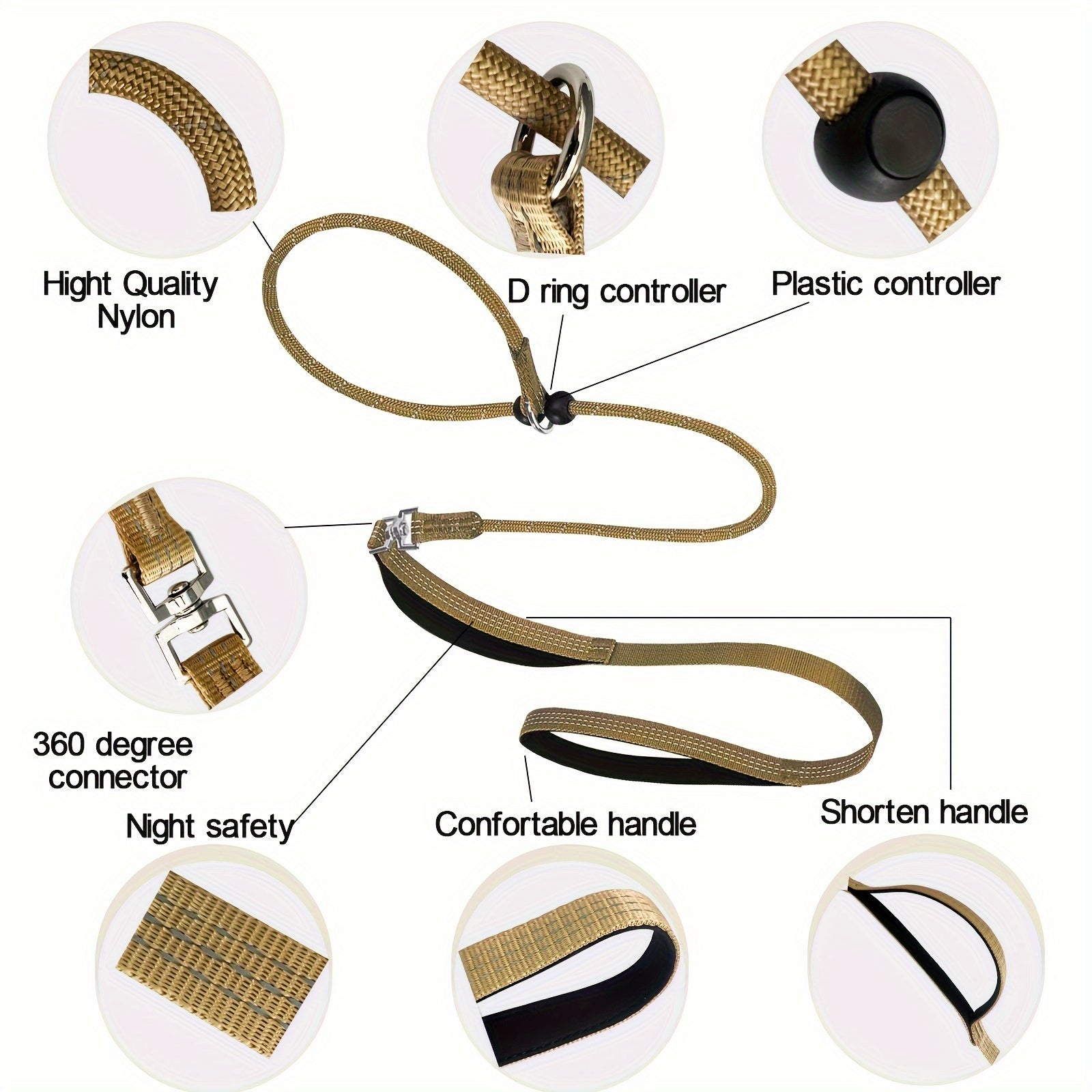 Adjustable Dog Leash and Collar Combo