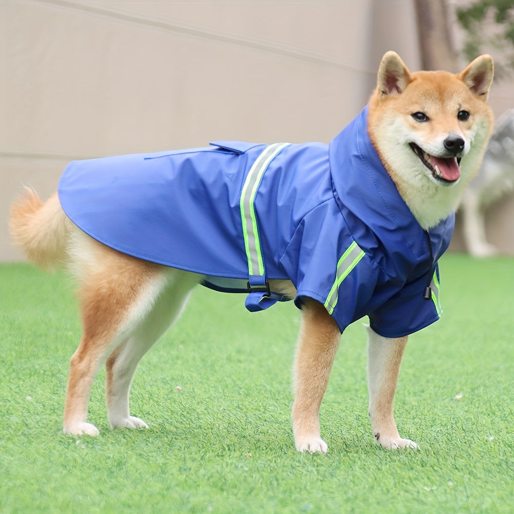 Reflective Waterproof Dog Raincoat with Hood