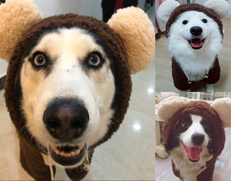 Dog Winter Coat Bear Ear Costume Coats for Large Dogs